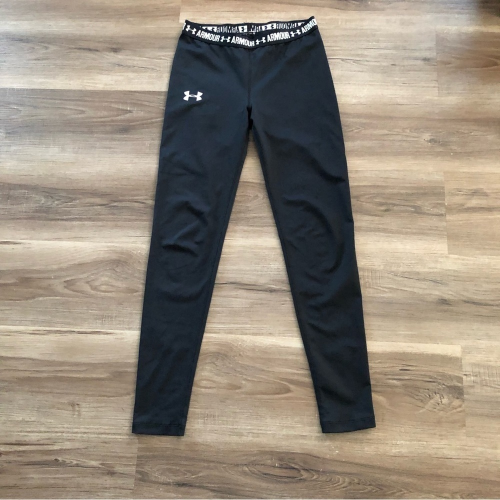 - Under Armour Black Leggings Fits Women Small-Medium